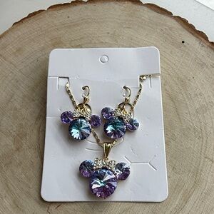 Elegant Purple and Gold plated Jewelry Set